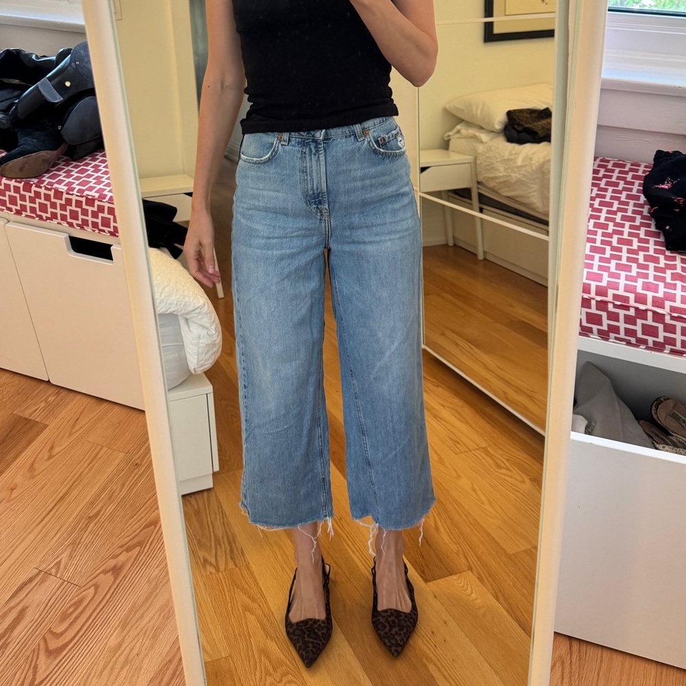Topshop Light Blue Flare Jeans